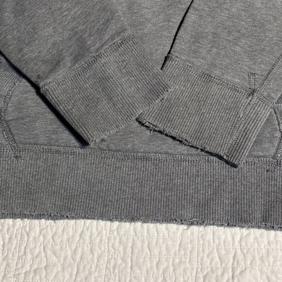 Vintage Y2K Abercrombie & Fitch Grey Hoodie Muscle Style Distressed #3 AF Logo - Picture 4 of 10